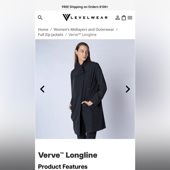 Levelwear Verve Active wear jacket long line - Picture 2 of 6
